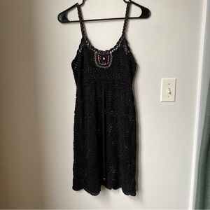 Black Crochet Dress Beach Coverup size M